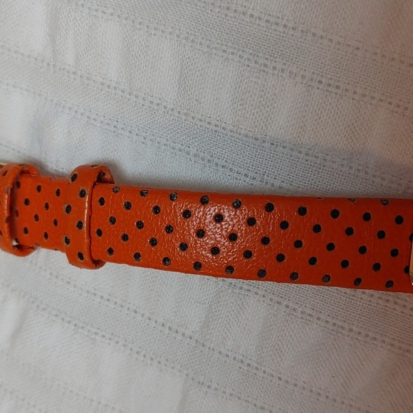 Anne Klein Orange Leather Mother Of Pearl Watch - Picture 3 of 8